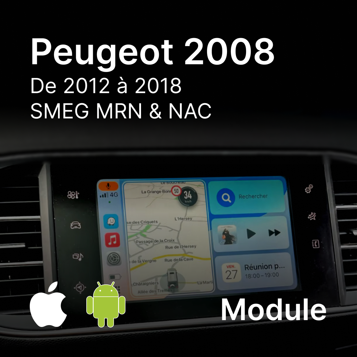 Module CarPlay & Android Auto | Peugeot 2008