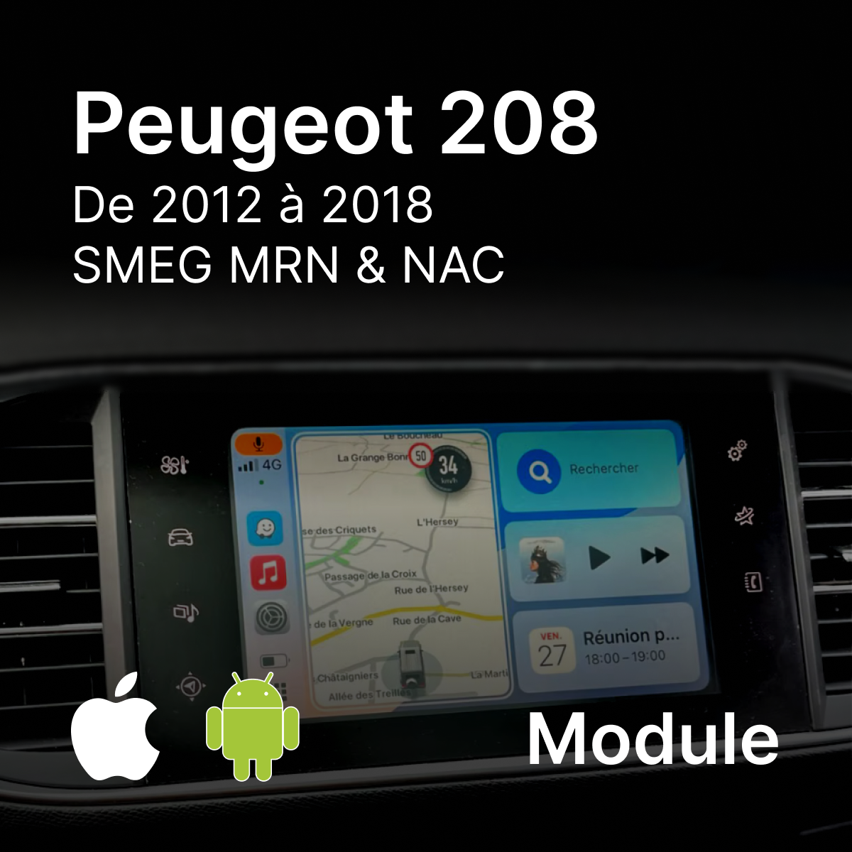 Module CarPlay & Android Auto | Peugeot 208