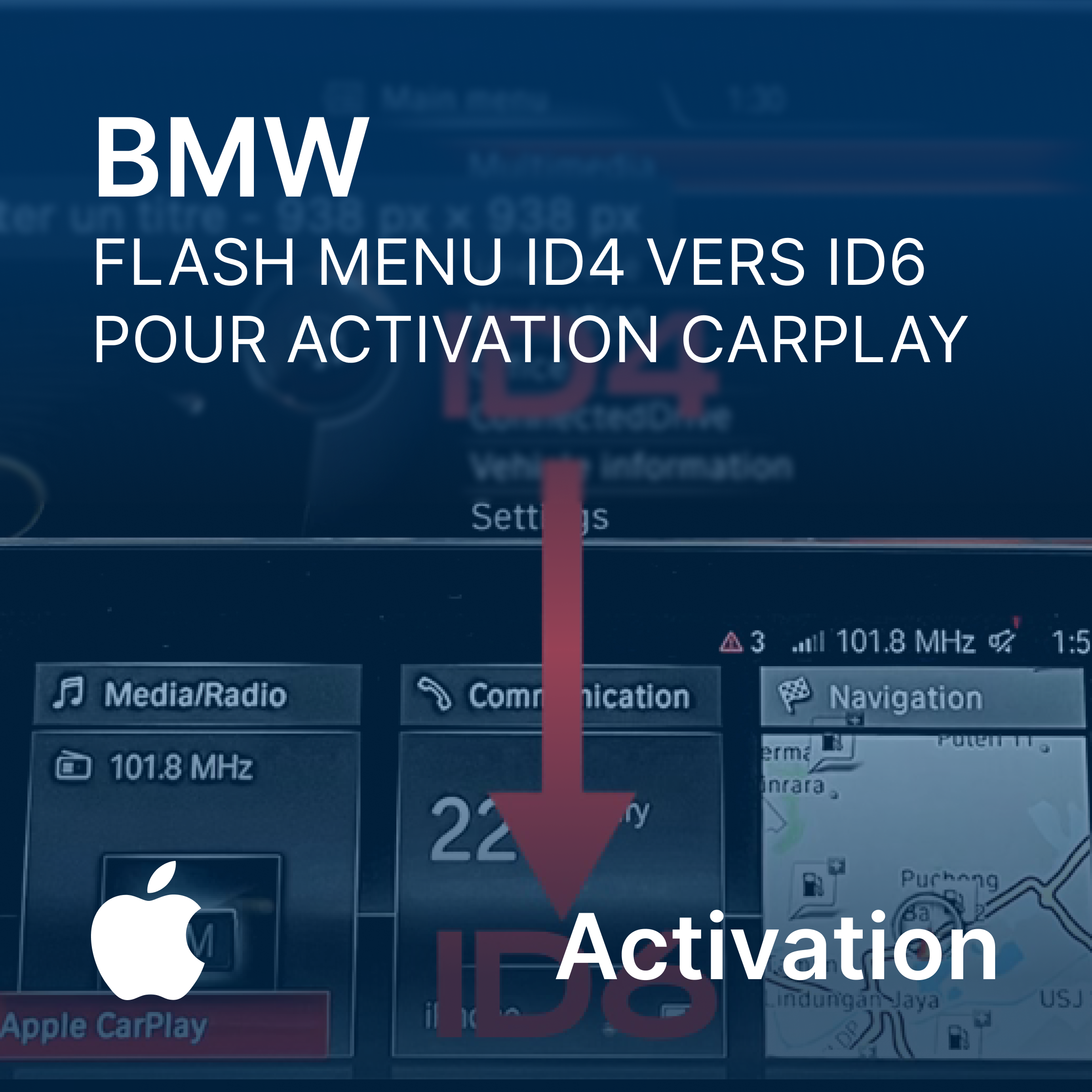 Activation Apple CarPlay sans fil pour BMW avec Menu iDrive ID4 | Système NBT EVO ID4