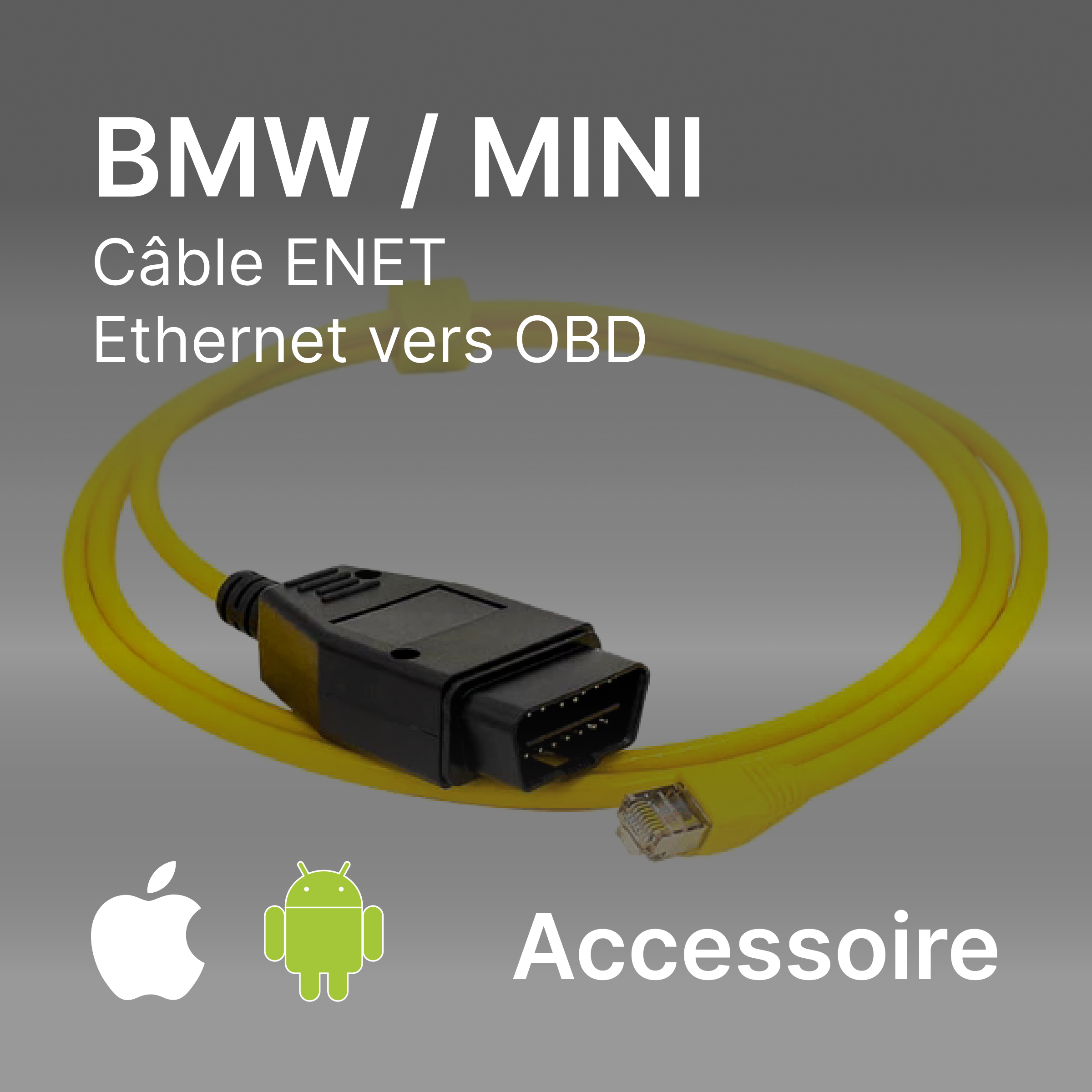 Câble pour l'interface BMW / MINI ENET (Ethernet vers OBD)