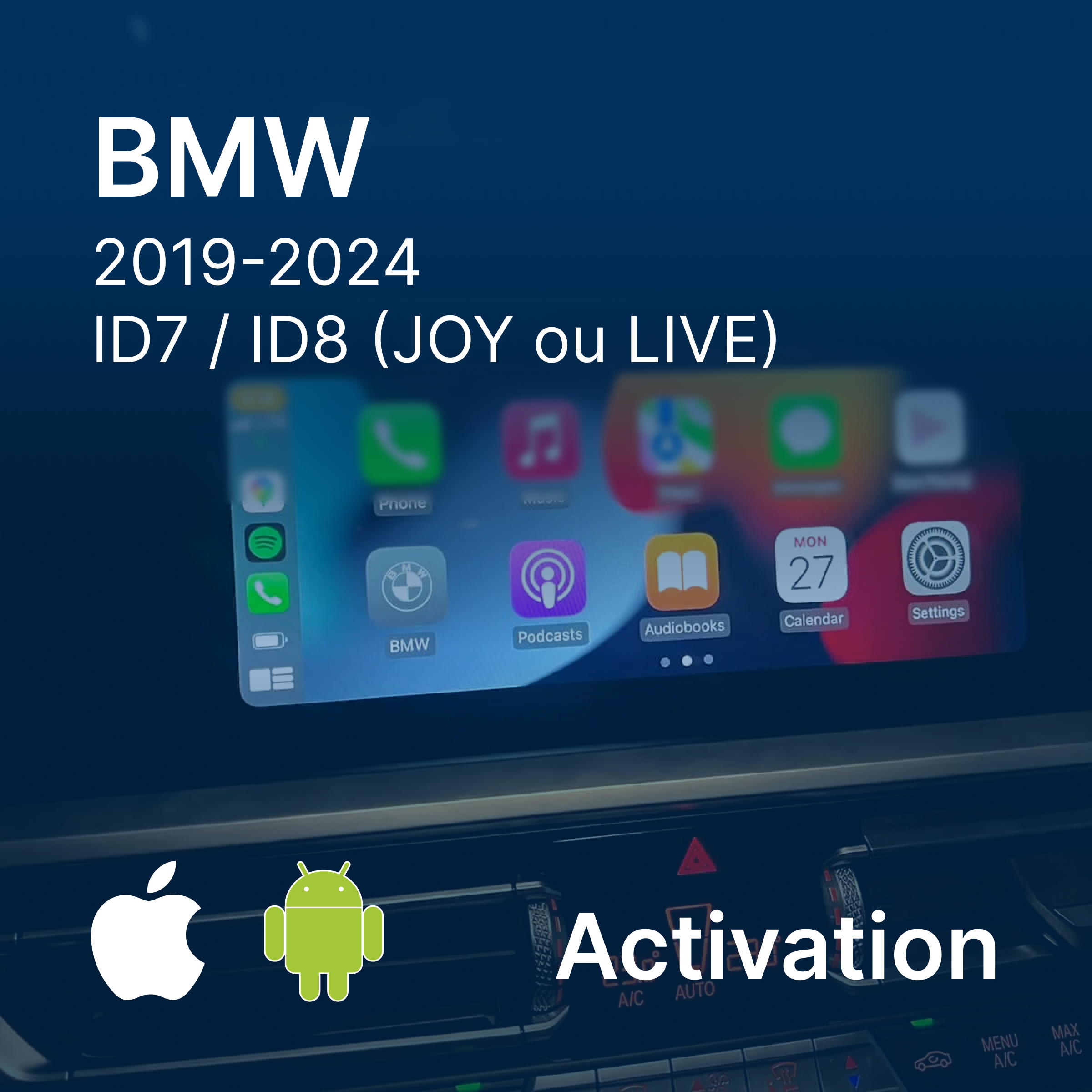 Activation Apple Carplay Android Auto sans fil pour BMW | Système MGU Idrive 7 / Idrive 8 (LIVE ou JOY)